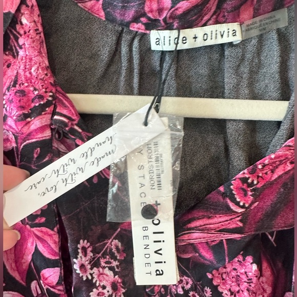 NEW! Alice + olivia BRENTLEY TIE NECK BLOUSON SLEEVE BLOUSE - Picture 13 of 13